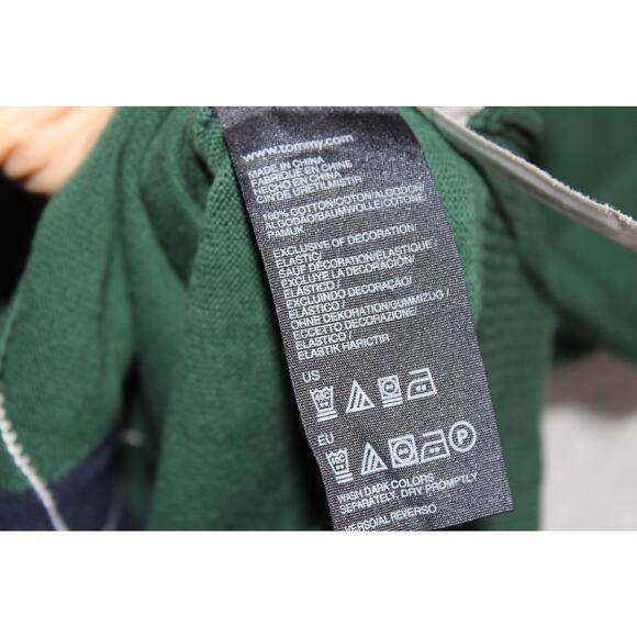 Tommy Hilfiger Sweater Mens Medium Green Argyle Long Sleeve V Neck Pullover - Picture 5 of 8